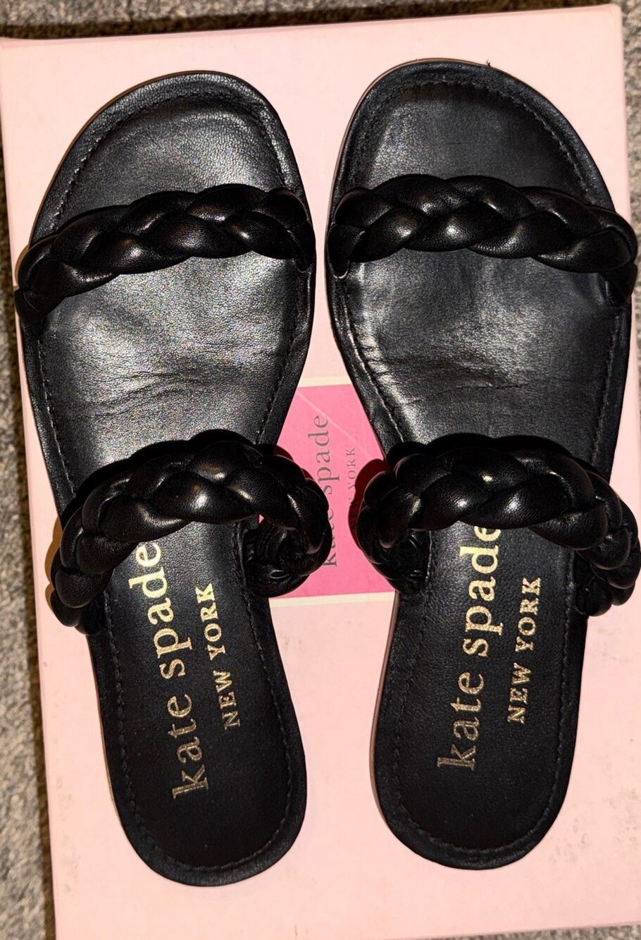 Kate Spade New York Women's Miami Black Braided Leather - Size 8